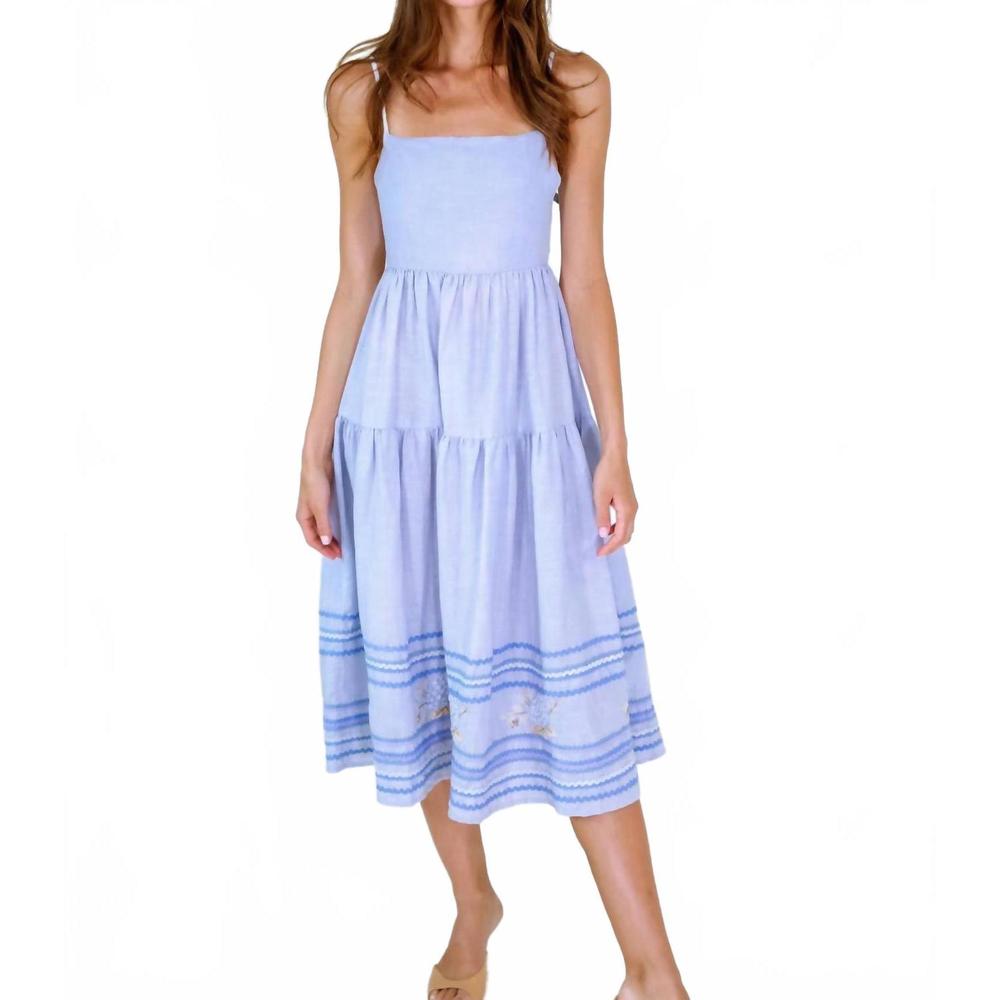 NEW ERICA WILSON pippi midi dress in pale blue